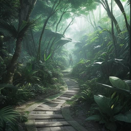 handsome anime dragon in amazon rainforest, dnd character, b...