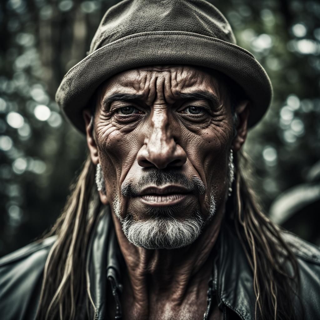Hyperrealistic Jungle Man Portrait in HDR