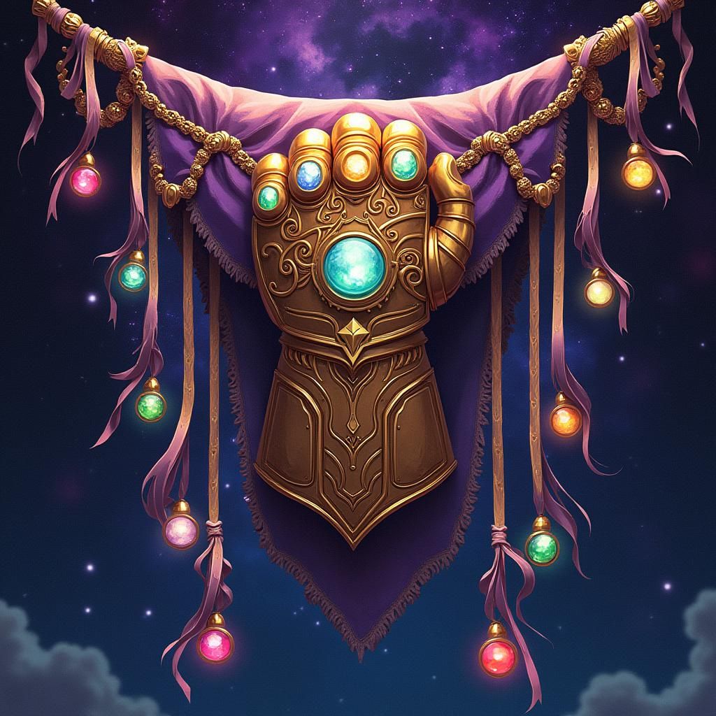 Cosmic Infinity Gauntlet Bunting in Moebius Style