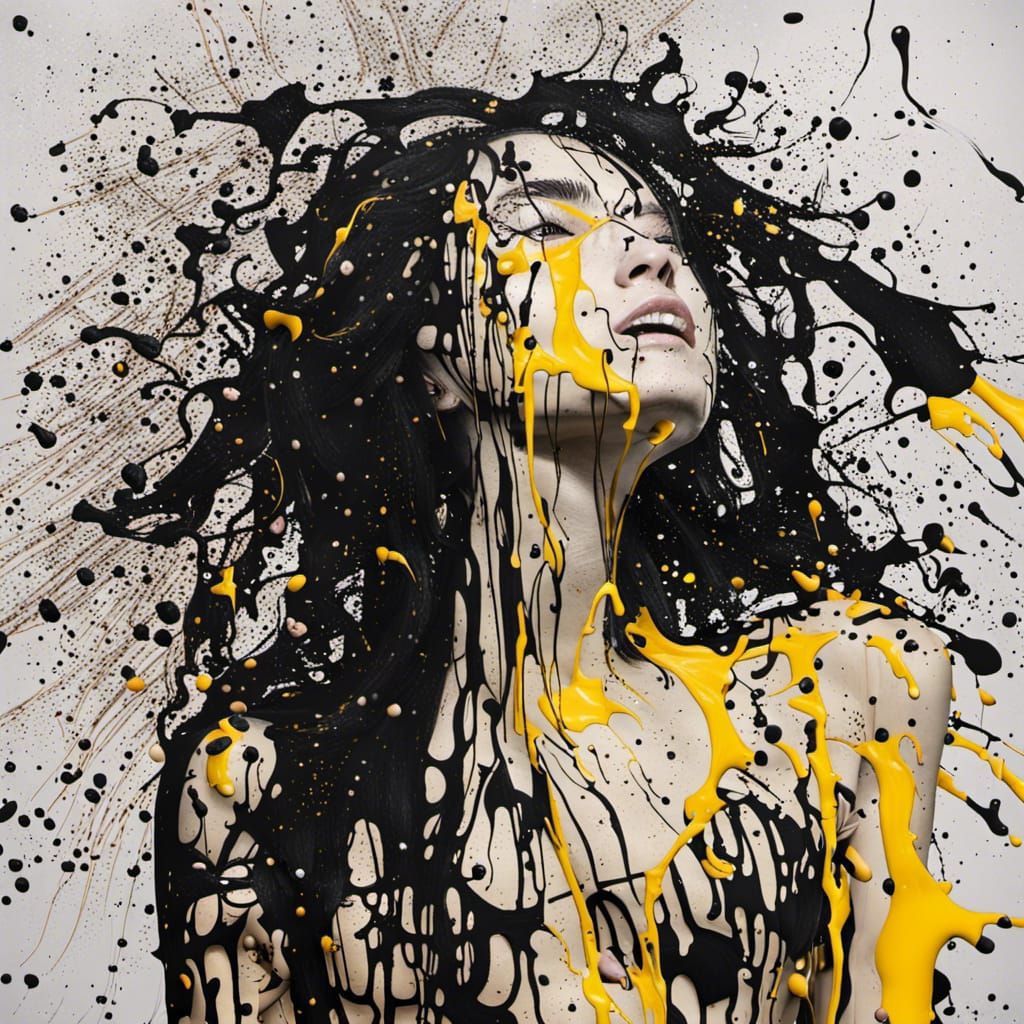 Psychedelic Dripping Paint Ape-Woman Cardboard Cutout