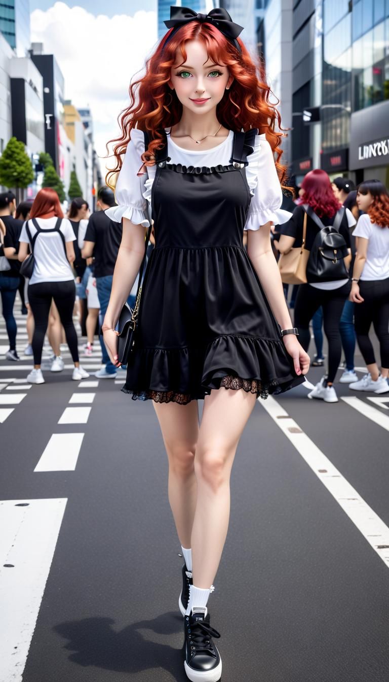 Fashion Shot -Black Pinafore Dress -