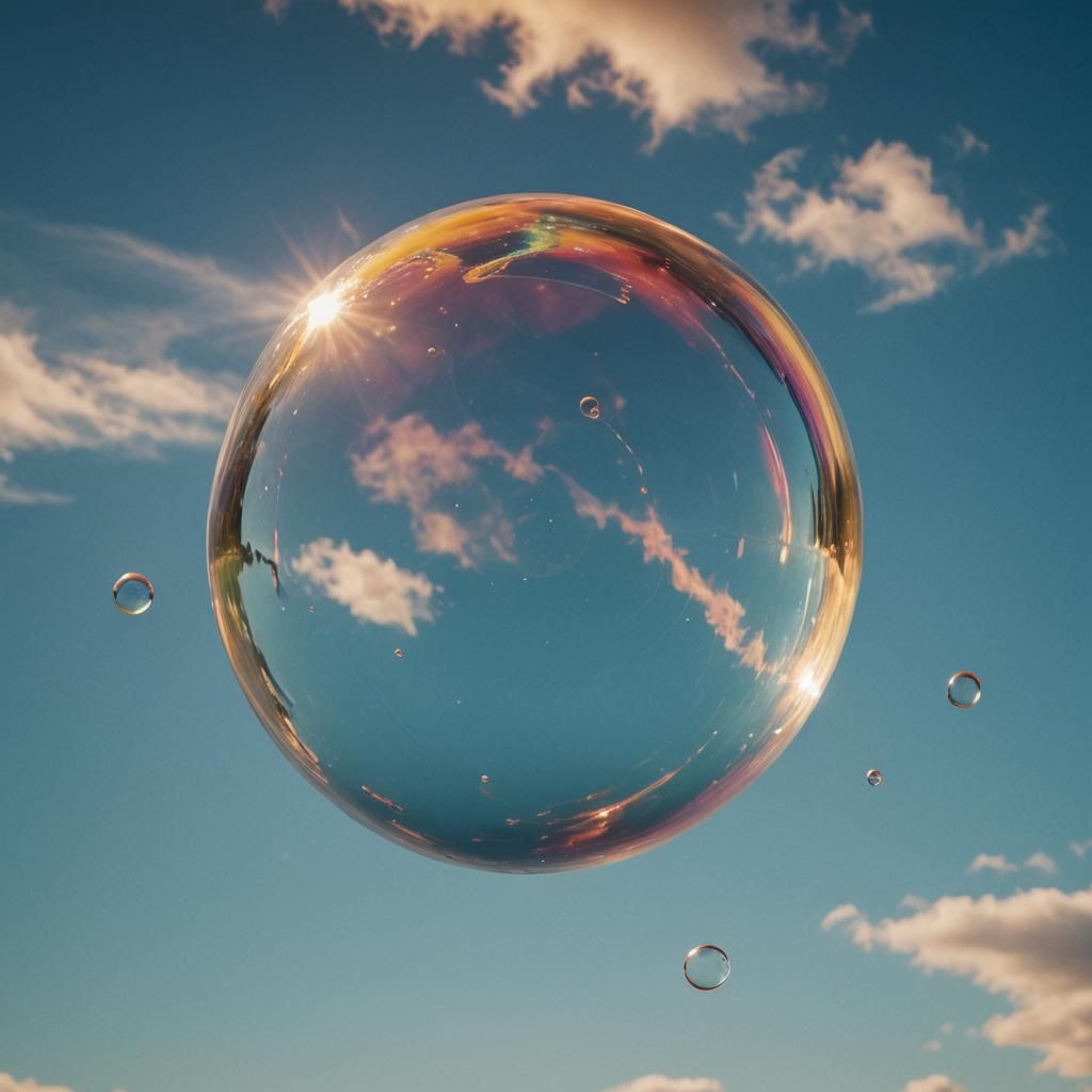 Sunset Reflected in a Giant Soap Bubble