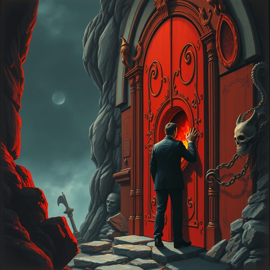 Elaborate Doorway to a Fantasy Hellscape
