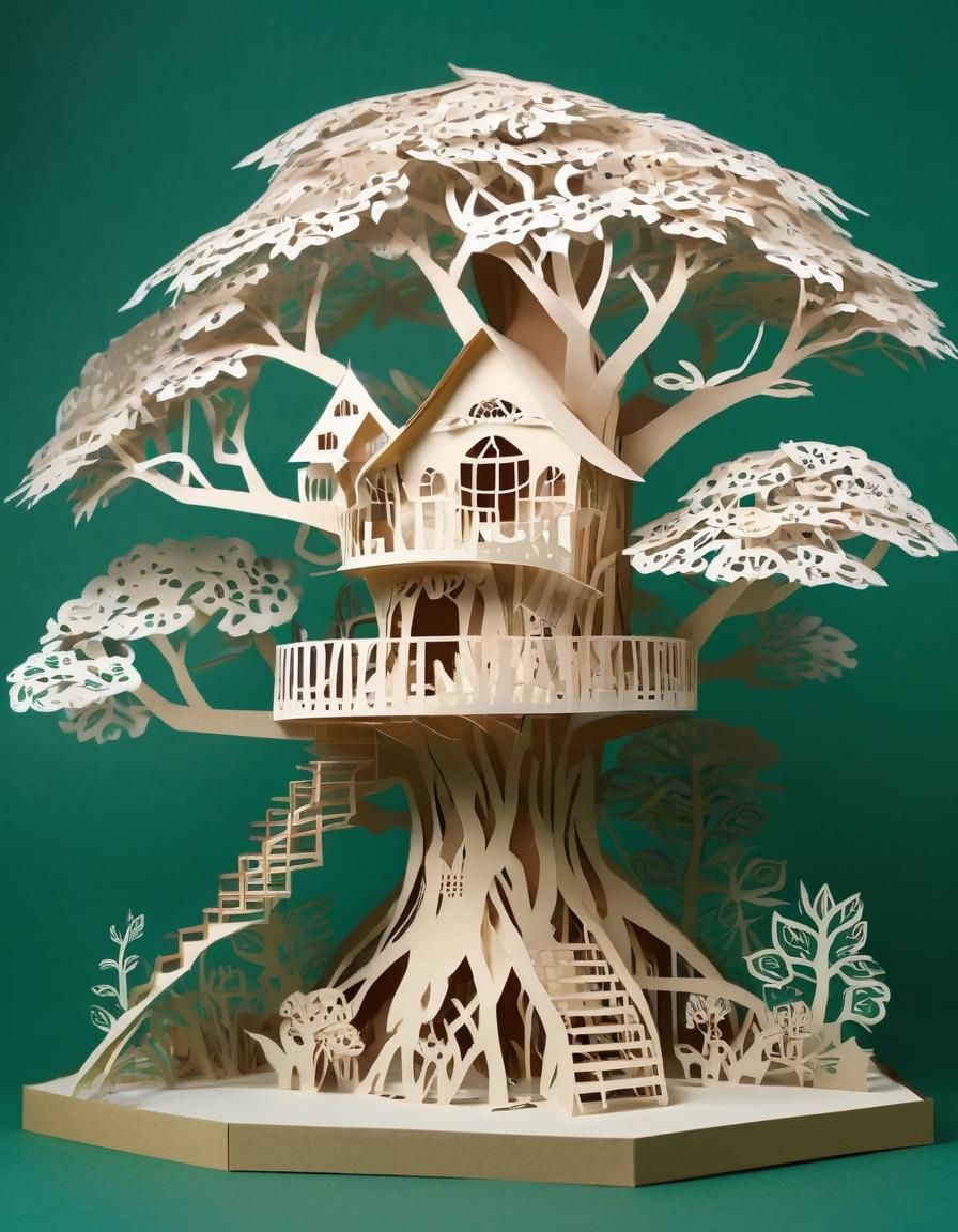 Fantasy Treehouse in Kirigami Forest
