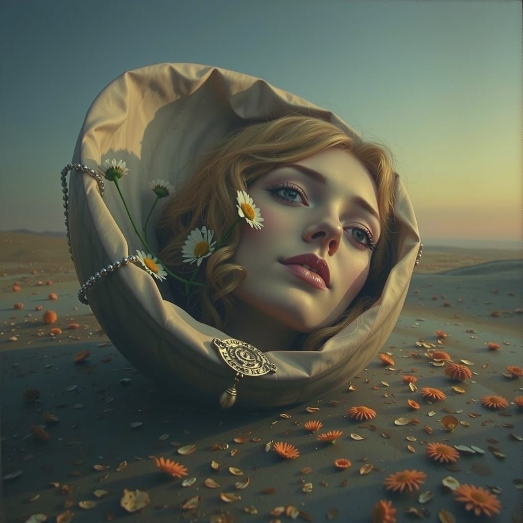 Bioluminescent Forest Figure in Oil Painting Style