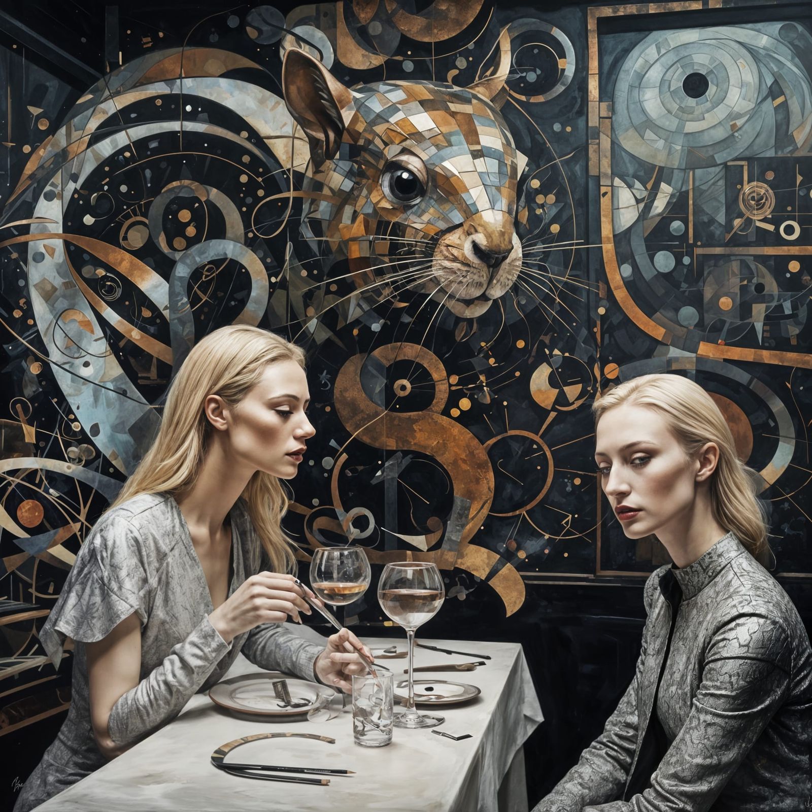 Abstract Metallic Cycles: Bizarre Maximalist Art