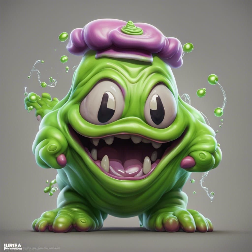 Cute Transparent Chiba Slimer Ghost: Digital Matte Painting