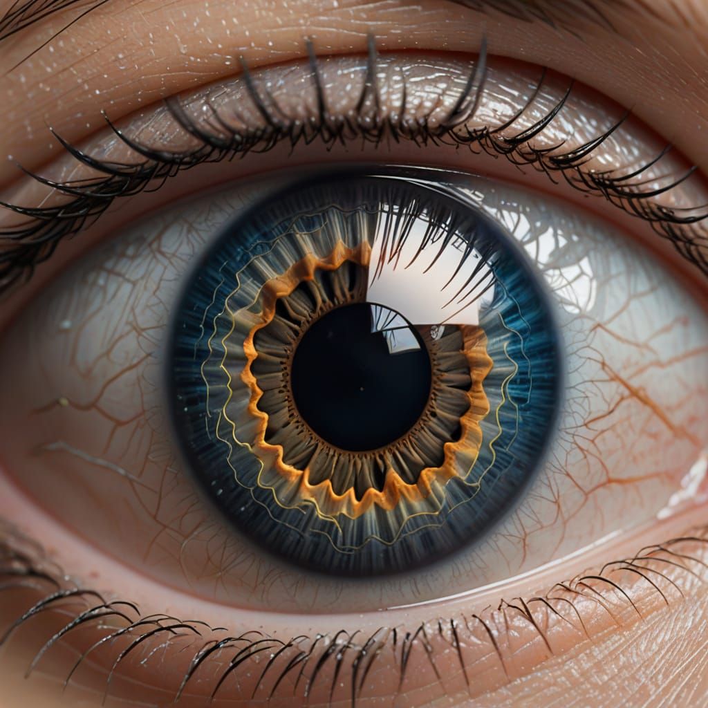 Macro Eye Photography: Child's Reflection in Blue Iris