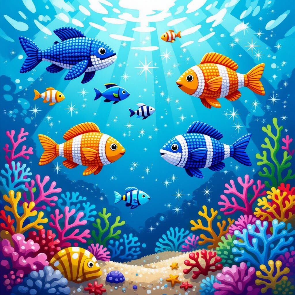 Sparkling Craft Bead Ocean Animals