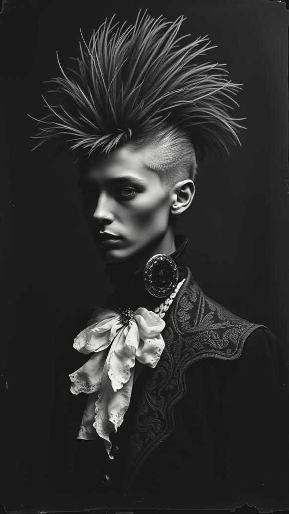 Gothic Photogram: Androgynous Figure in Dada-Inspired Style