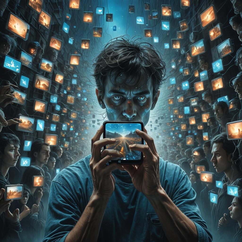 Smartphone Face: Social Media Dark Fantasy