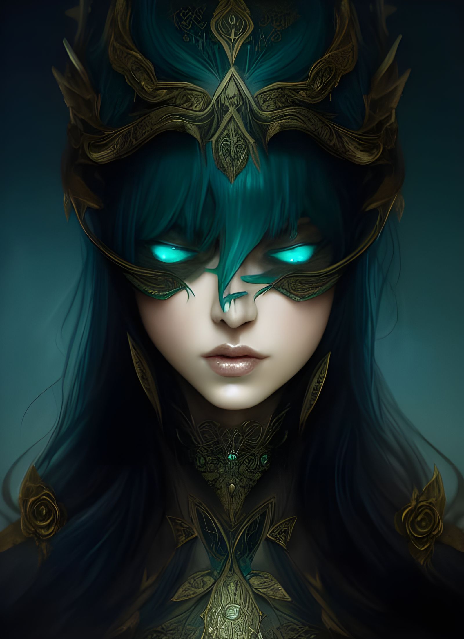 Beautiful Elf with Bronze Leaf Armor