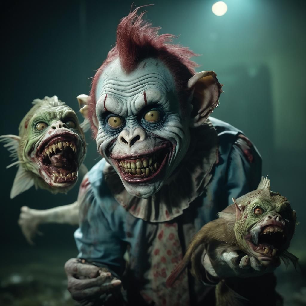 Zombie Monkey Clown with Catfish: Cinematic Horror