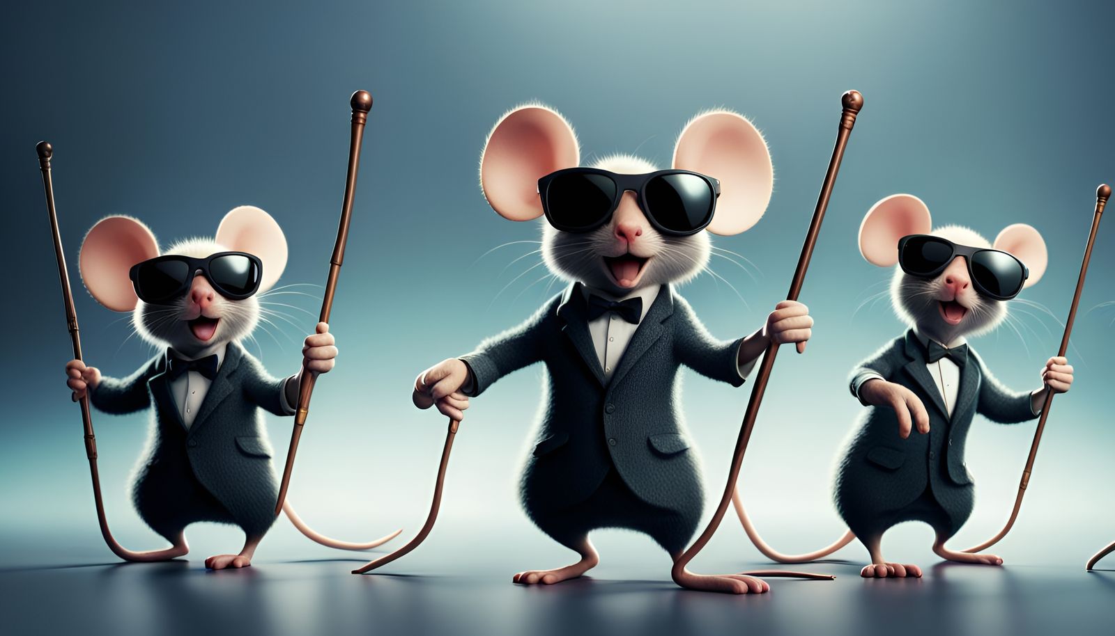 Anthropomorphic Mice Dance in Hyperrealistic 3D