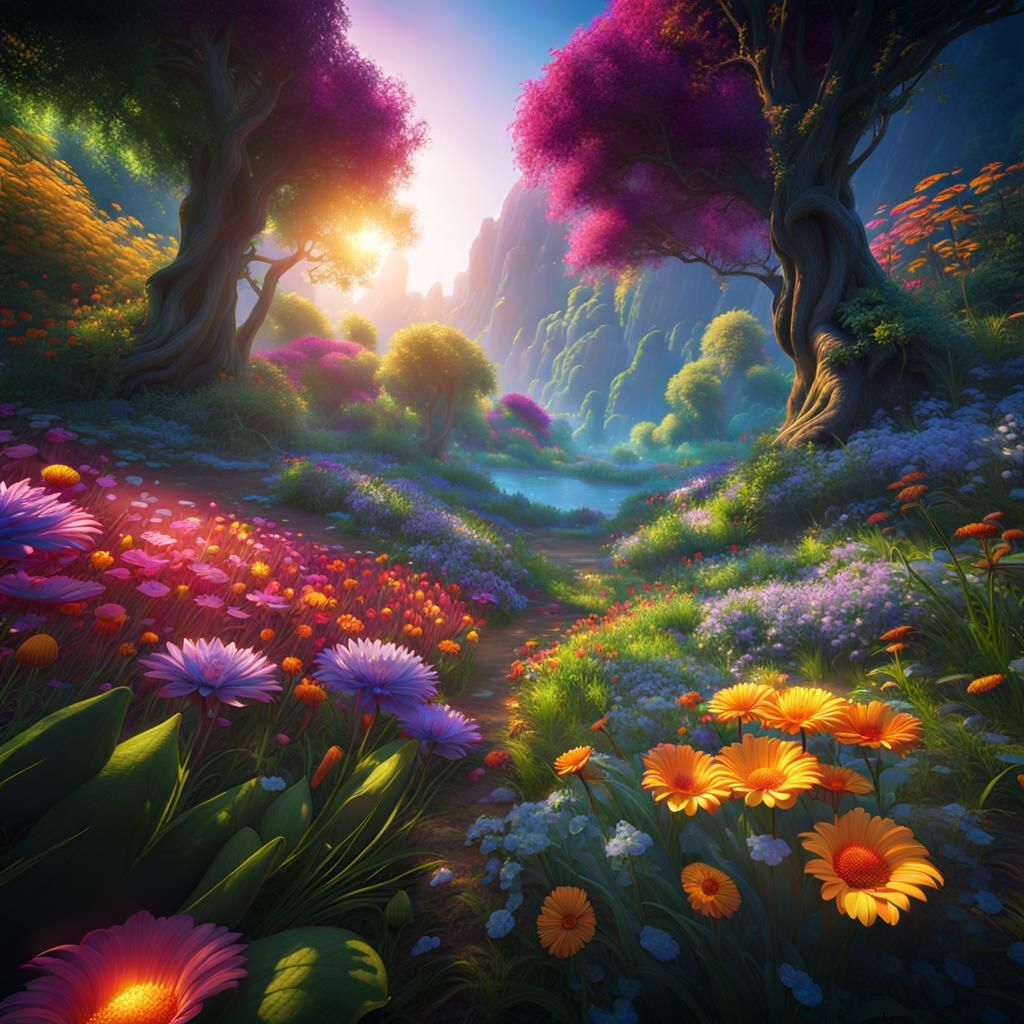 Ethereal Summerscape Fantasy Concept Art in 8K