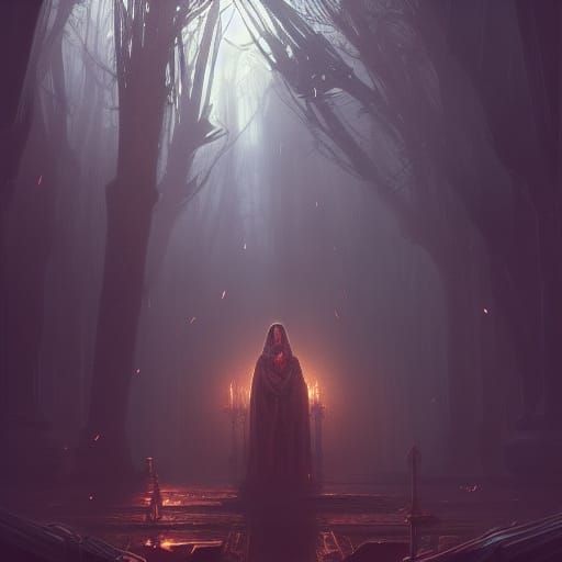 Dark Fantasy Masterpiece with Dynamic Lighting