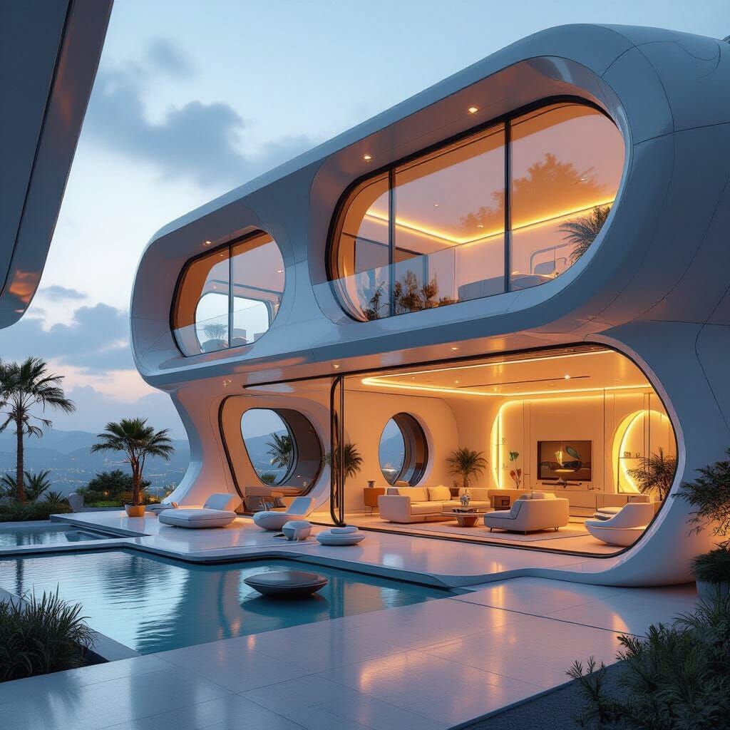 Futuristic Minimalist Home with Advanced Furnishing