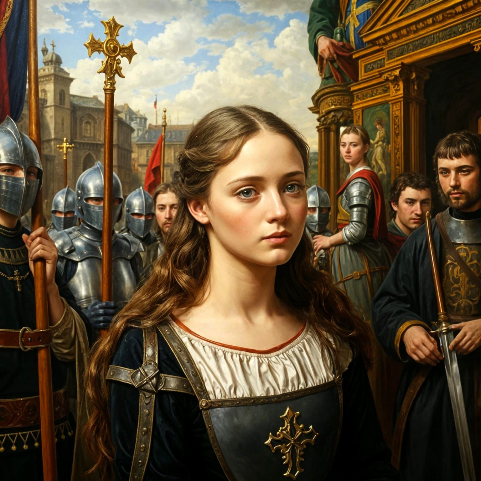 Joan of Arc in Victorian Oil Painting Style