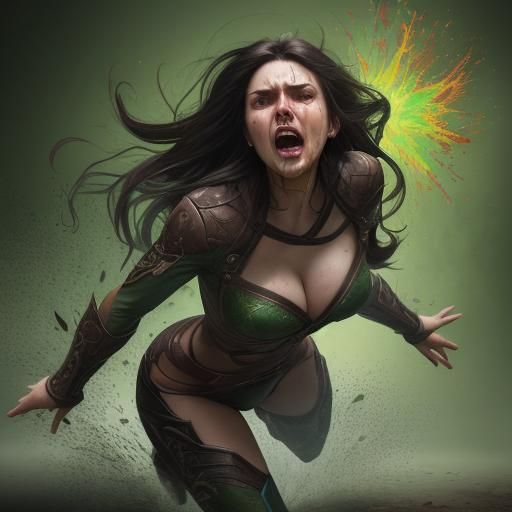 Powerful Woman Screaming for Freedom: Hyperrealistic Art