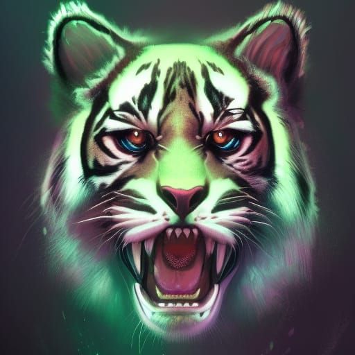 Neon Tinted Sabertooth Tiger
