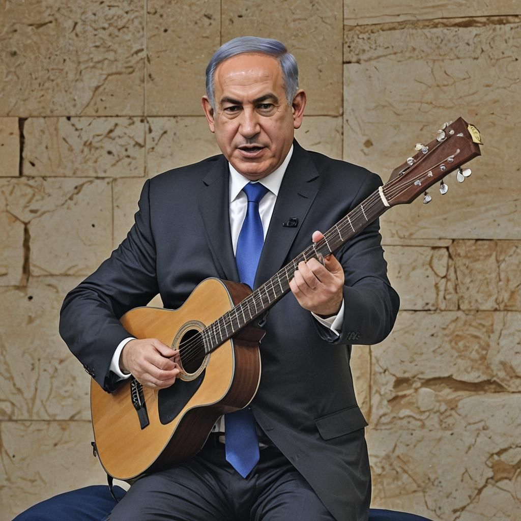 Benjamin Netanyahu Plays the Guitar
