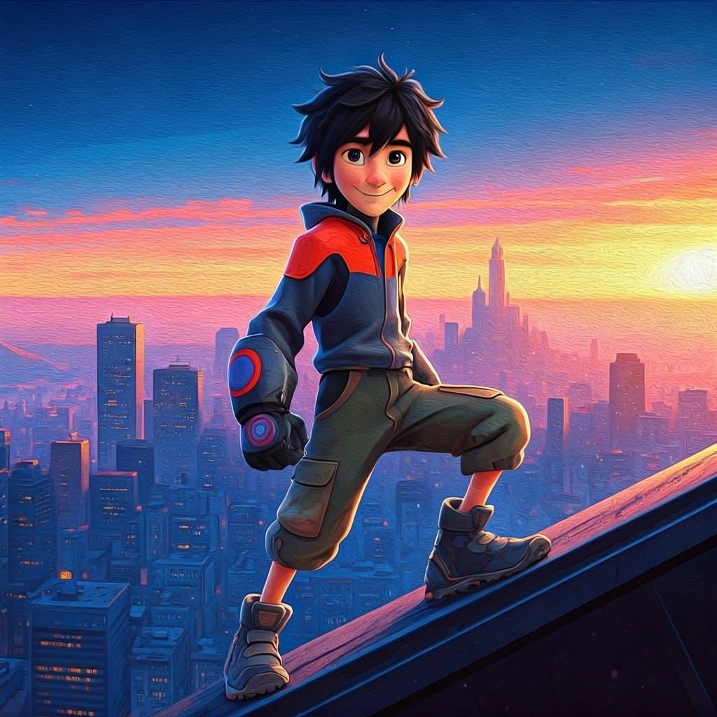 Hiro Hamada in San Fransokyo: Digital Impressionism