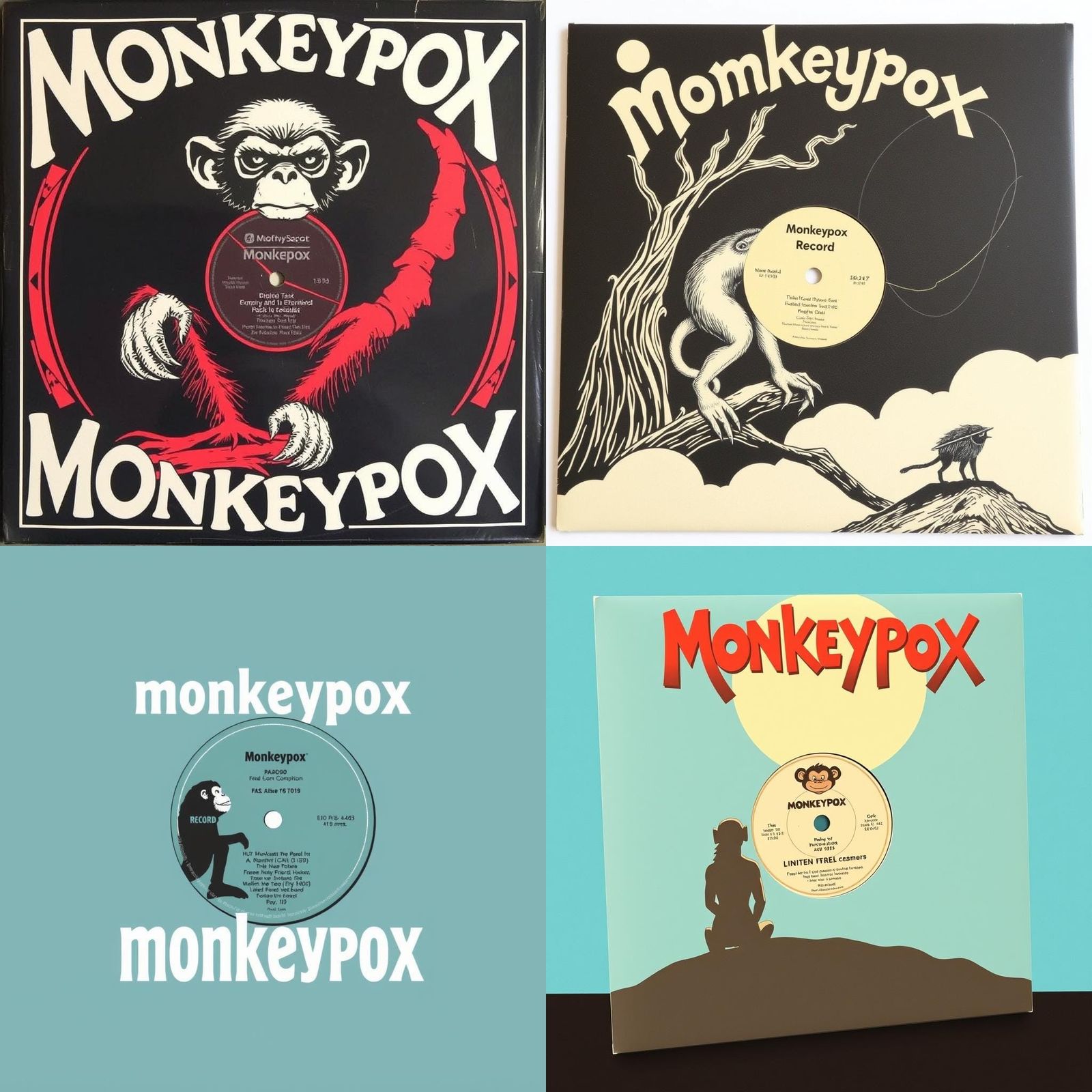 Vintage Monkeypox Record Sleeve Art