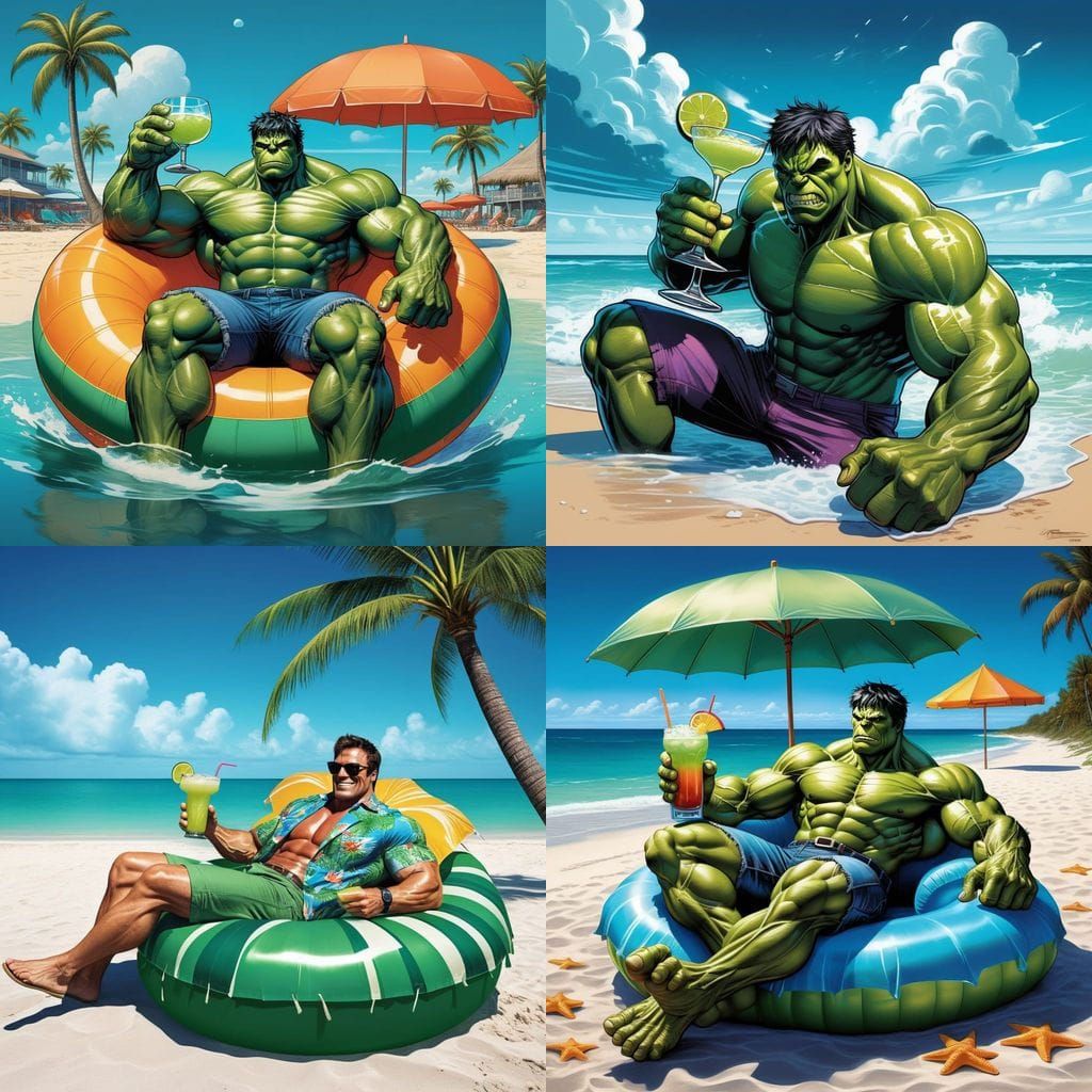 Hulk Soaks Up Sunshine on Florida Beach