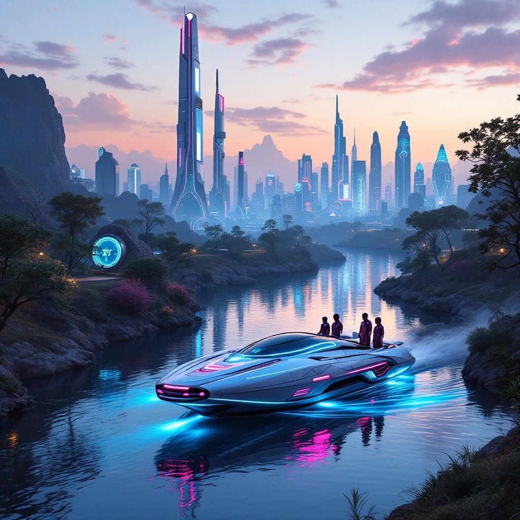 Serenity in a Futuristic Oasis