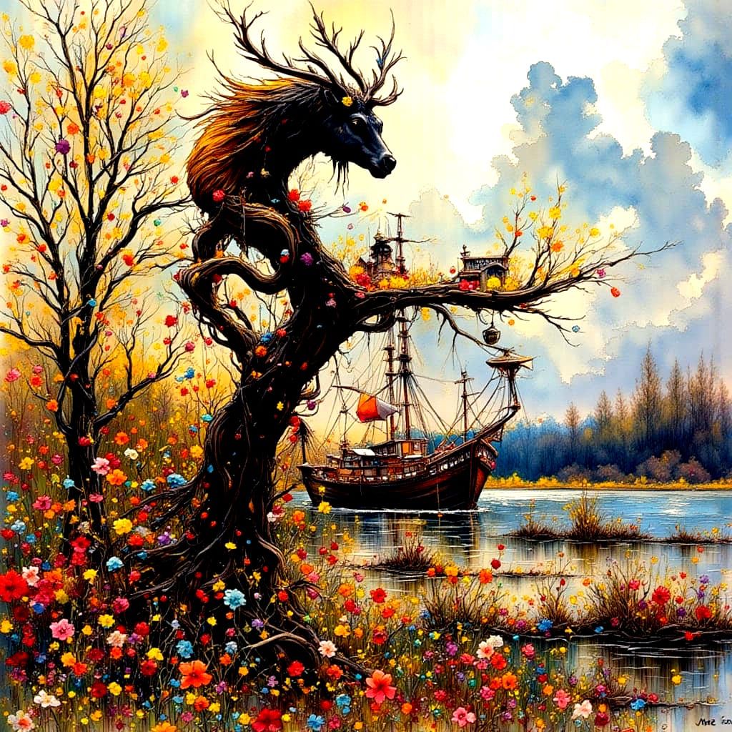 <lora:Essence of Oil:1.0> <lora:BldgLandsc2023-F:1.0>