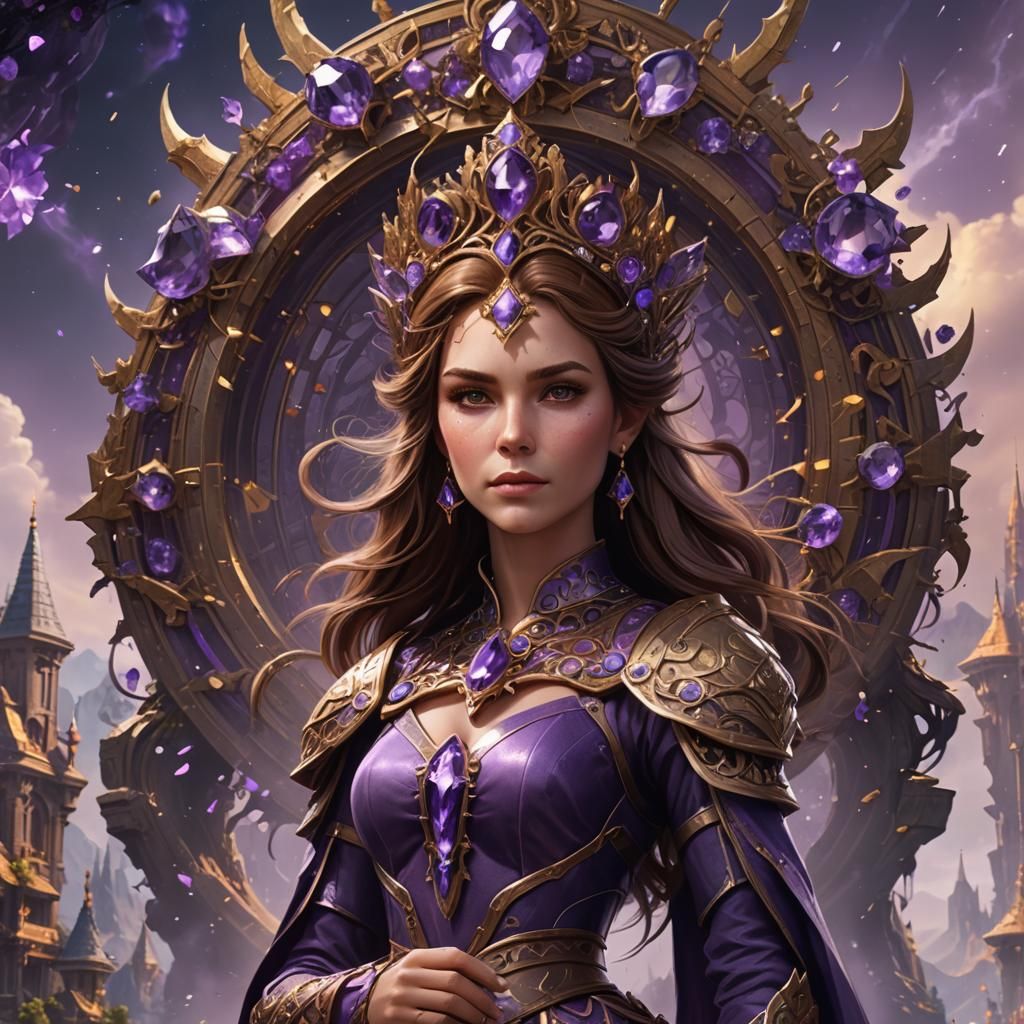 Amethyst Queen: Detailed Fantasy Art