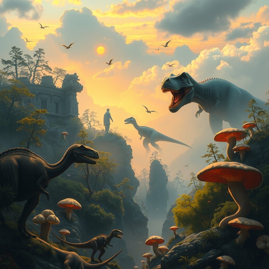 Prehistoric Landscape with Dinosaurs in Unreal Engine