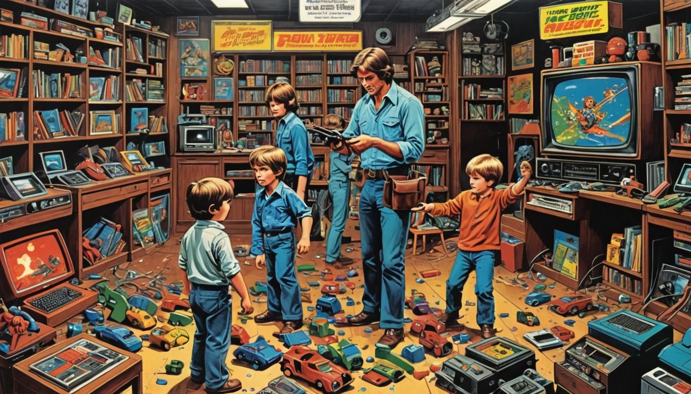 Retro Toy Advert: Comic Book Art in Toxic Colors