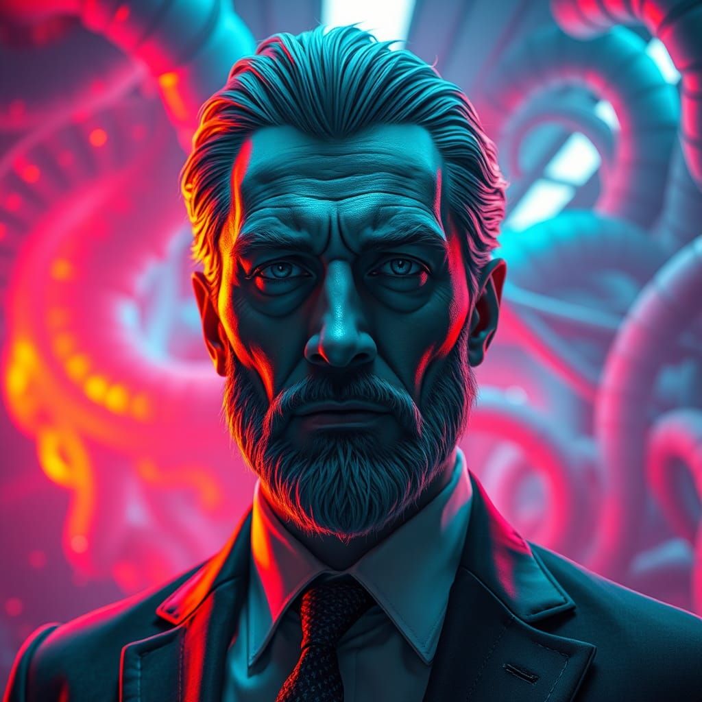 Icy CEO in Surreal Office: Hyperrealistic Concept Art