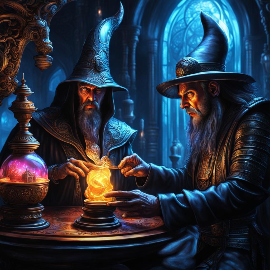 Aetherpunk Wizard Selling Magic Potion