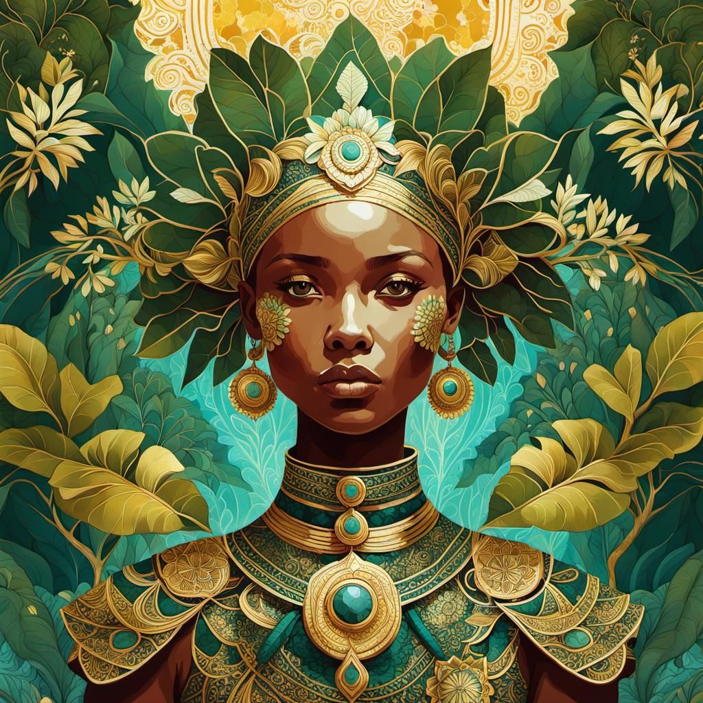 Kalanchoe Plant in Elaborate Batik Illustration