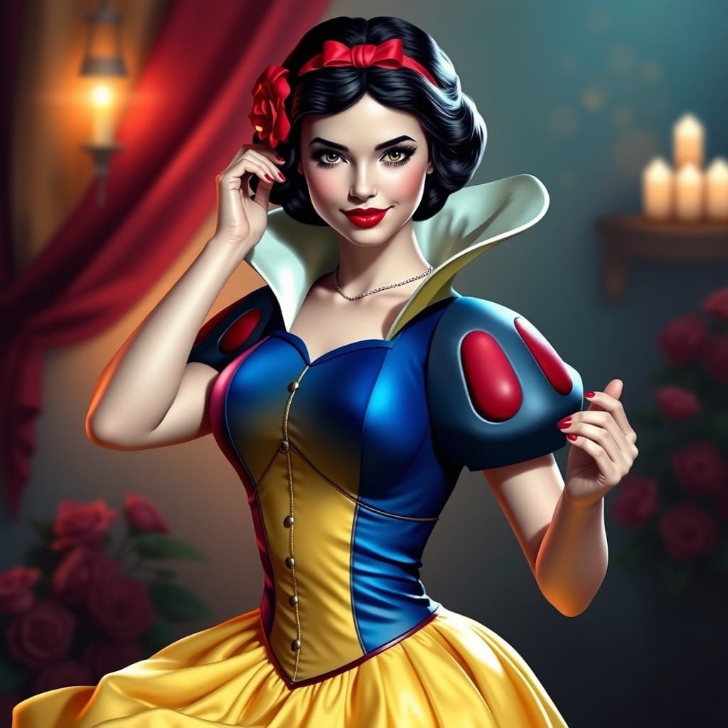 Hyperrealistic Disney Princess Pin Up Art