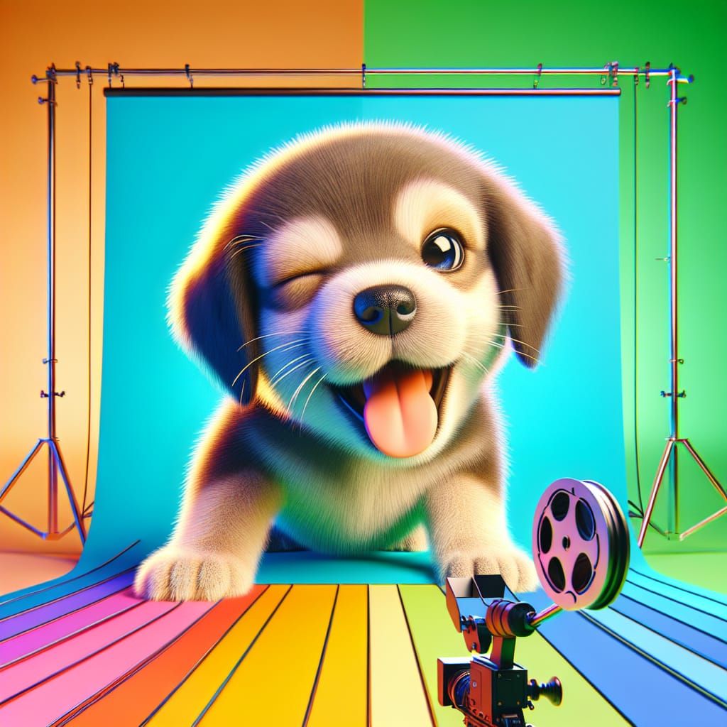 Charming Puppy Winks in 3D Digital Art