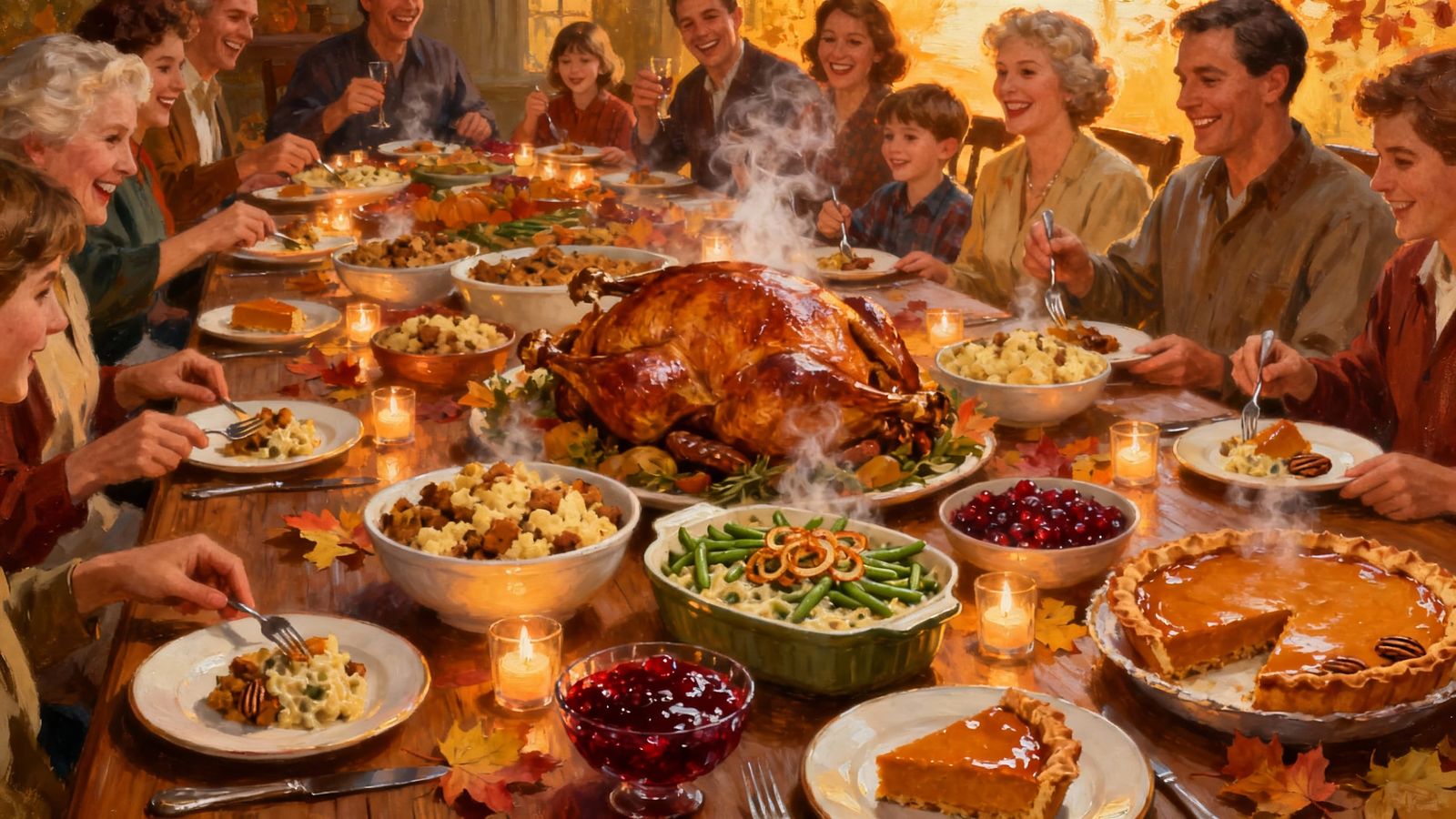 Golden Hour Thanksgiving Feast with Family