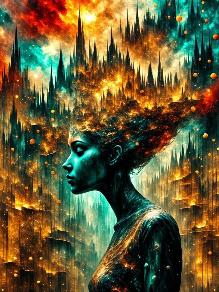 Surreal Dreamscape with Glistening Textures