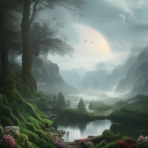 Hidden Peaceful Place as Digital Matte Painting