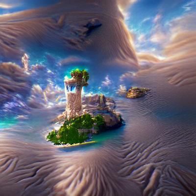 Breathtaking Sky Island in 8K Resolution
