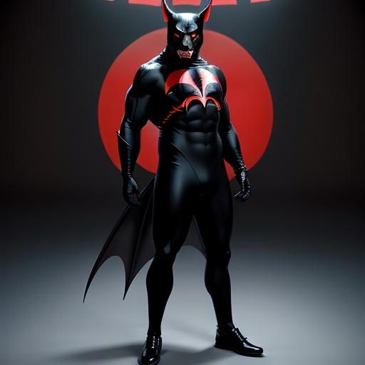 Hyperrealistic Full Body Manbat Character