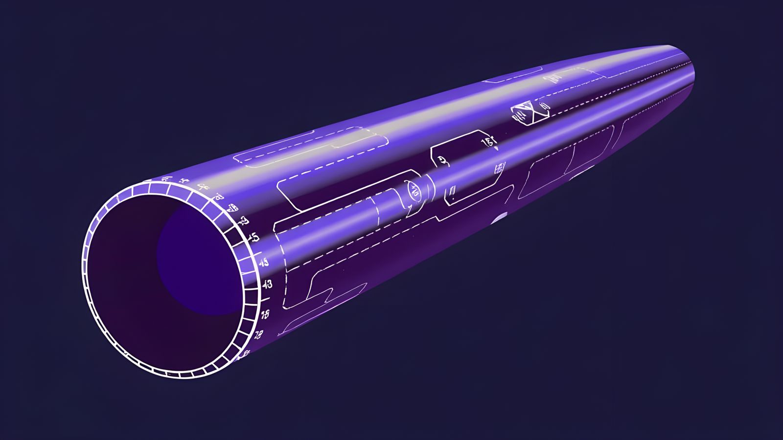 Sleek Colorful Cylinder with Circuit Diagram Art