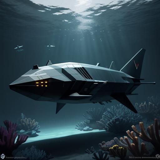 Underwater Black Chrome Laser Triangle Submarine