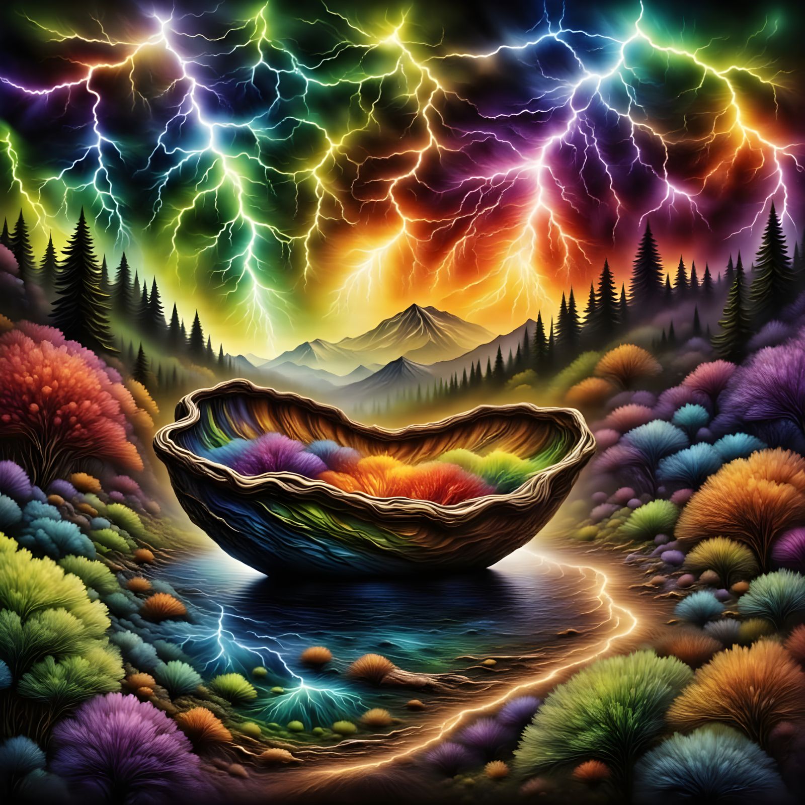 Stormy Weather in Bowl Inspired by Classical Painting