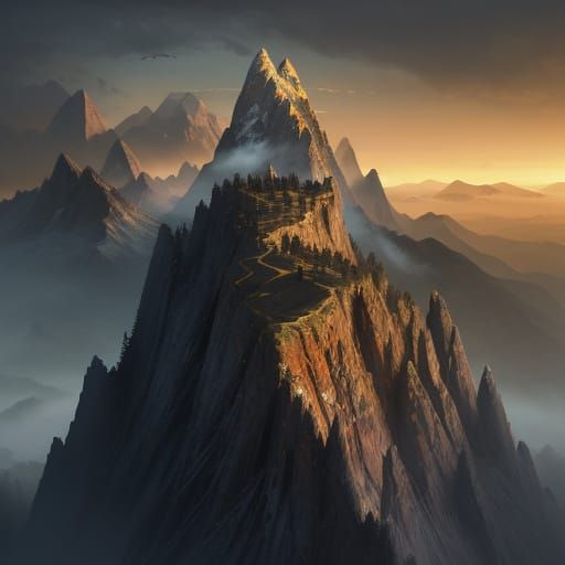 Majestic Mountain Landscape Concept Art