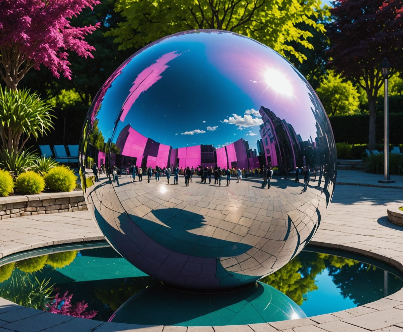 Retro Futuristic Reflections in Chrome