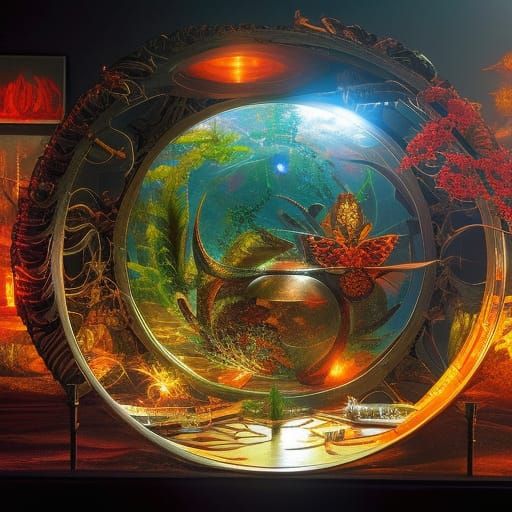 Yin Yang Energetic Fields in Sci-Fi Horror Style