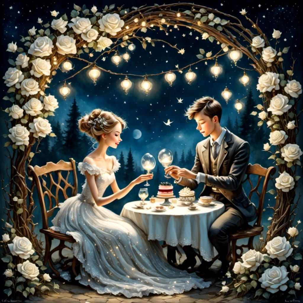 Romantic Fairy Valentine's Dinner Under Moonlight